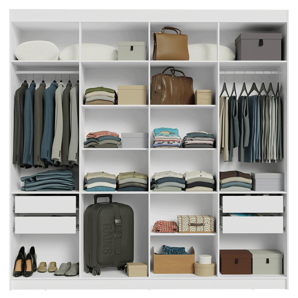 Guarda-Roupa Closet 4 Gavetas 216 cm Branco Venus Madesa Branco