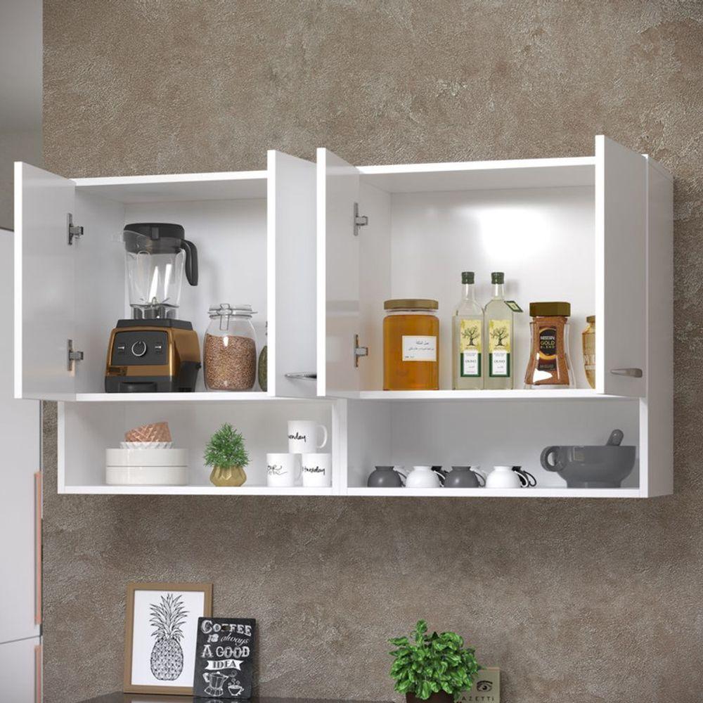 Módulo Aéreo De Parede Com 4 Portas Branco