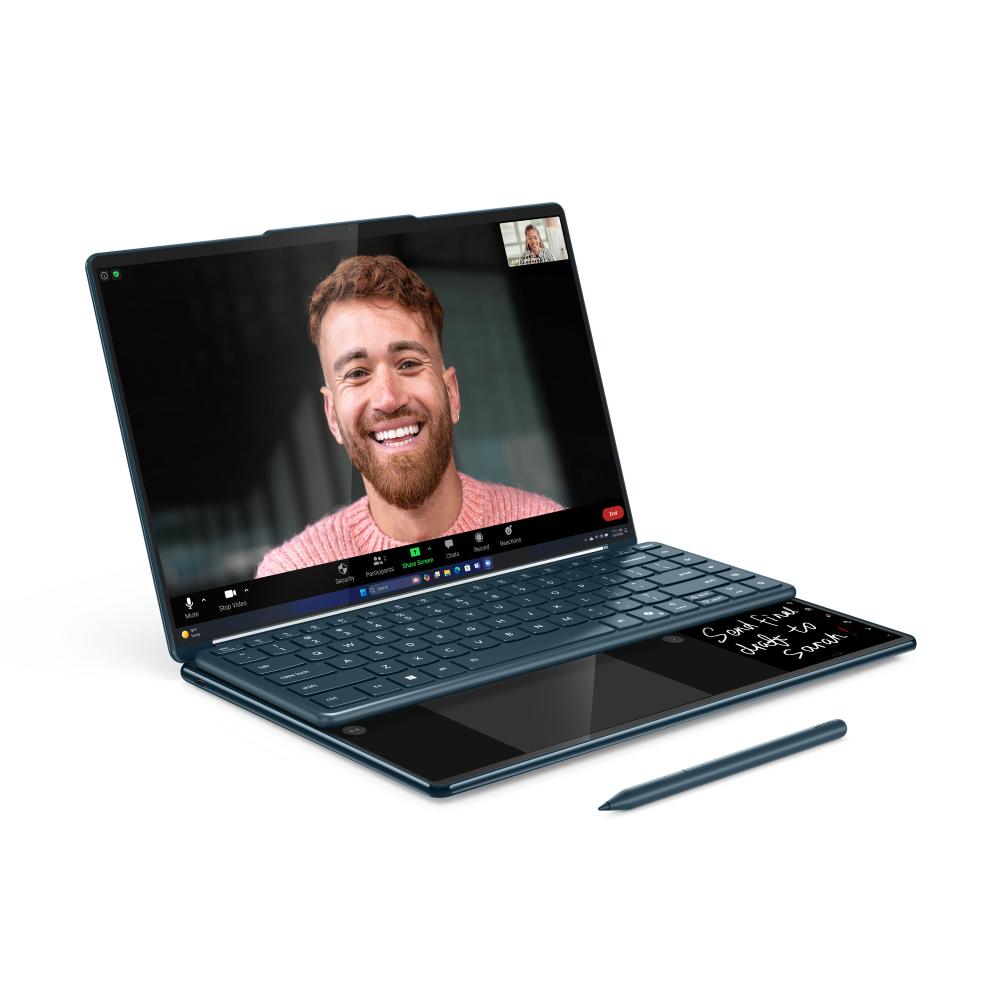 Notebook Lenovo Yoga Book 9 14IAH10 Intel Core Ultra 9 285H 32GB 1TB SSD Windows 11 14" - 83KJ001VBR Tidal Teal