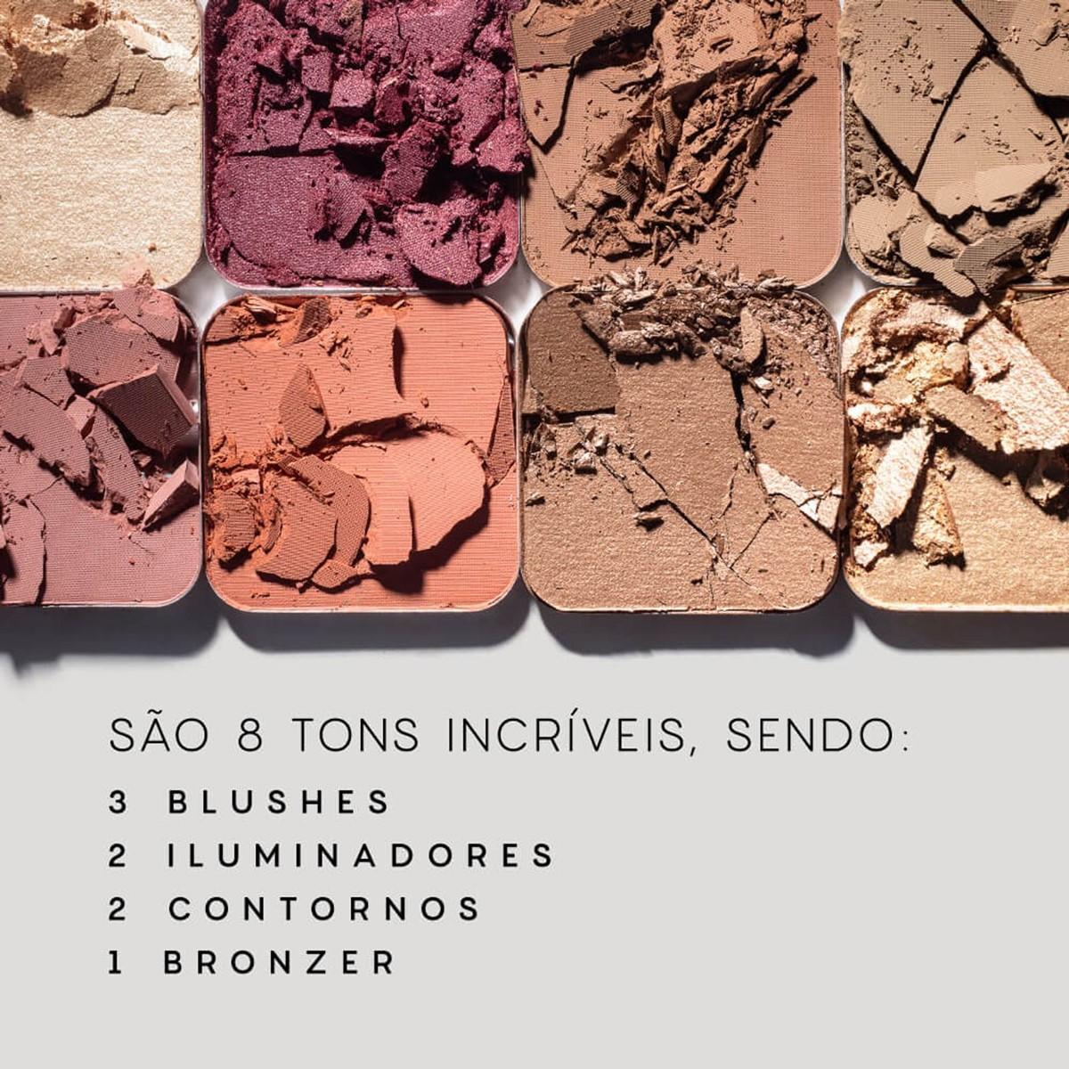 Paleta Multifuncional Iluminador Contorno Bronzer E Blush