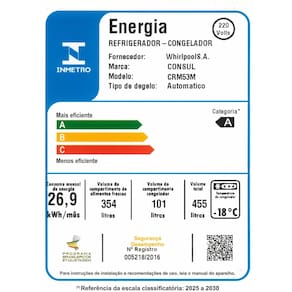 Geladeira Consul CRM53MB Duplex Inverter 455L Frost Free Branca 220V