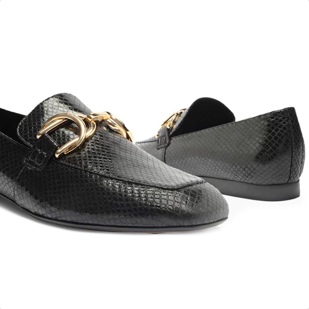 Miniatura Mocassim Arezzo Bico Redondo Feminino Preto - 36