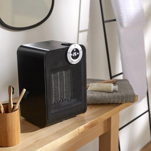 Miniatura Mini Aquecedor Eletrico Preto Ceramico 1500W 127V Importado