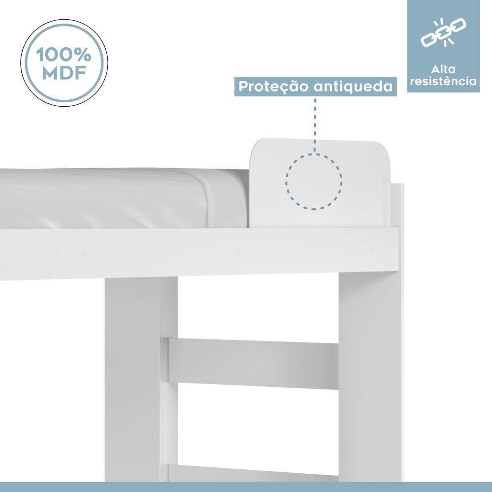 Quarto Infantil Completo com Guarda-Roupa e Beliche Théo Branco