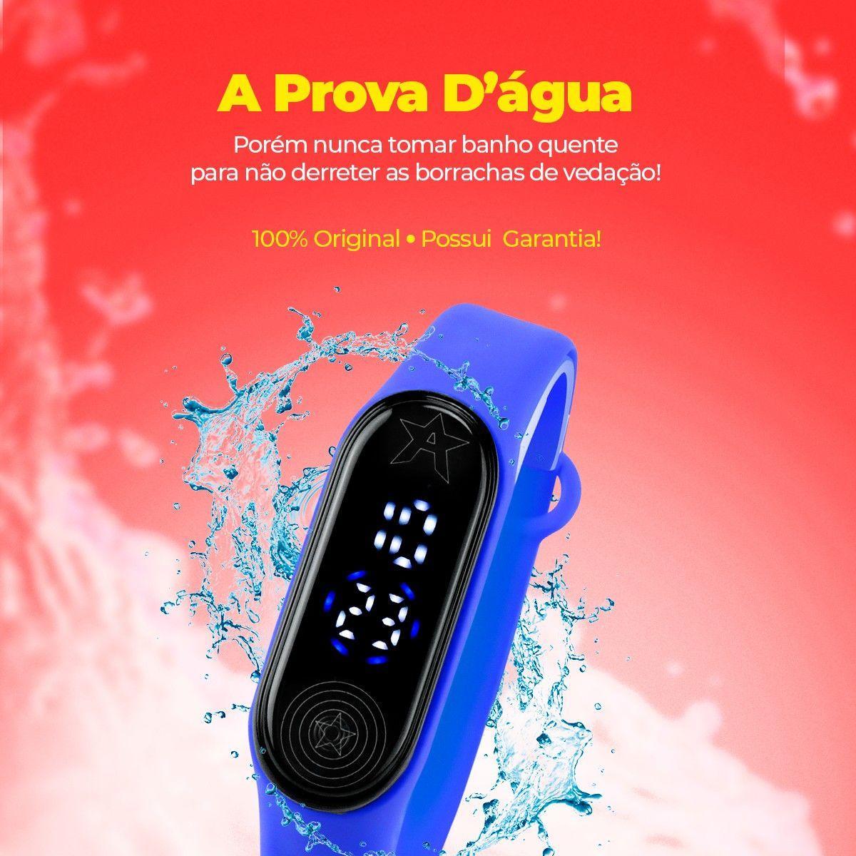 Relogio Digital Prova Dagua Infantil + Copo Capitao America