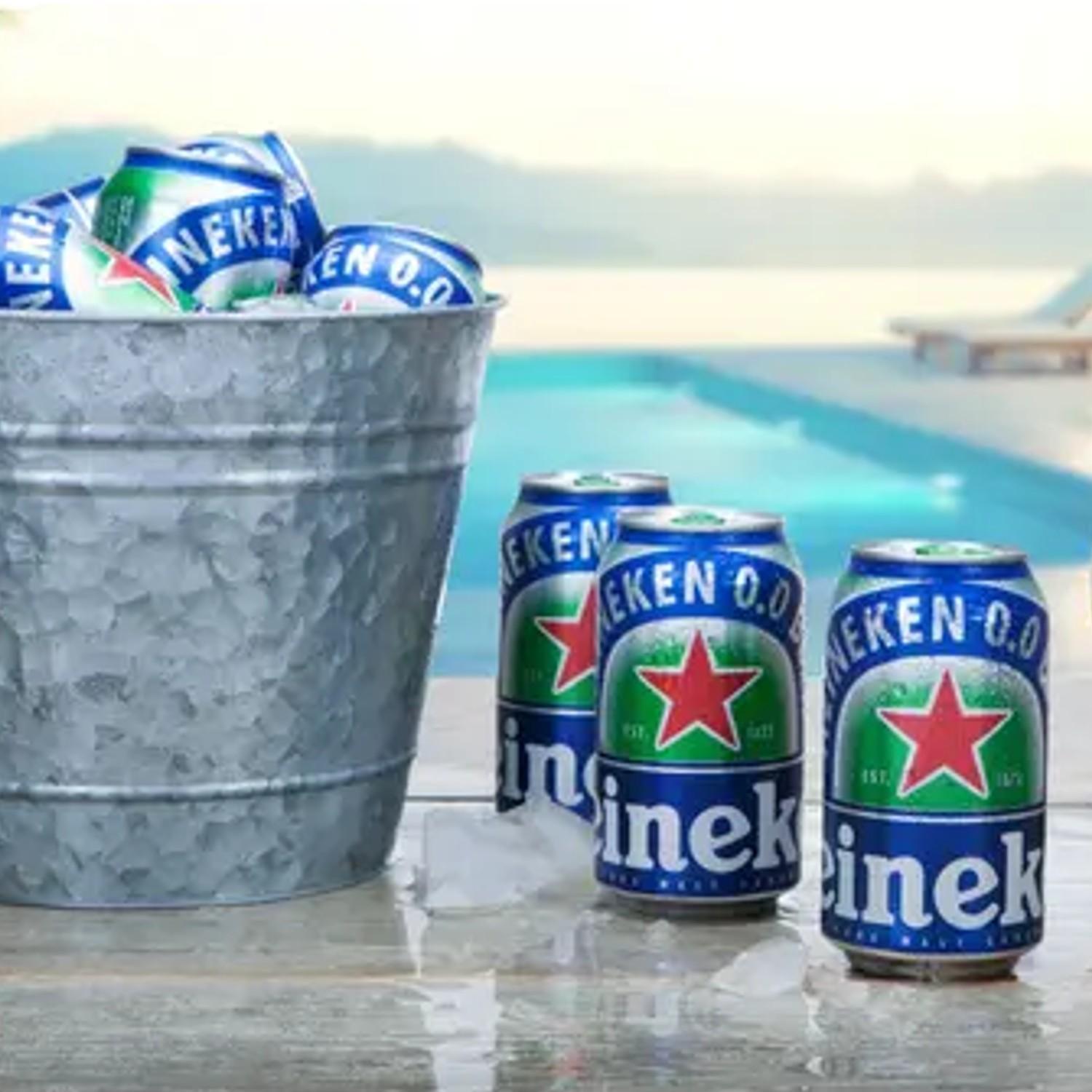 Miniatura Caixa Com 12Und Cerveja Heineken Sem Álcool 0,0% Lata 350Ml