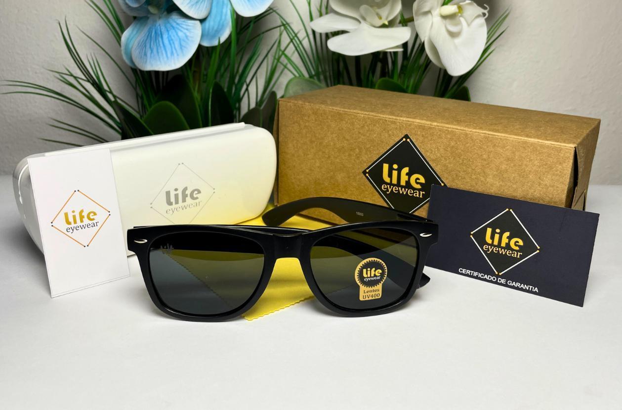 Óculos De Sol Life New Way Preto Retangular