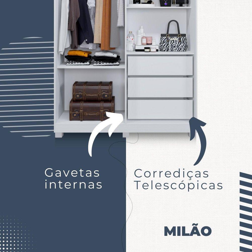 Miniatura Guarda Roupa Milão 4 Portas 3 Gavetas Em Mdp Benetil Móveis Branco