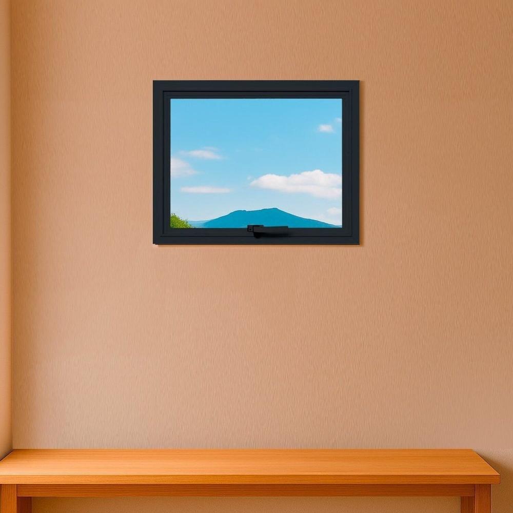 Miniatura Janela Maxim-Ar 1 Módulo Vidro Segurança 6cm 80cm x 60cm Fábrica do Alumínio Preto