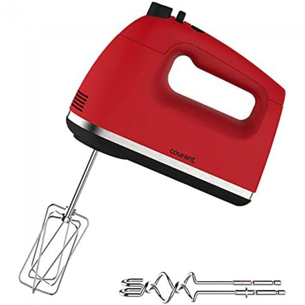 Miniatura Batedeira de Mão Elétrica com 5 Velocidades e Acessórios em Aço Inoxidável, 250W, 110v, COURANT CHM1560BR, Marrom 110v