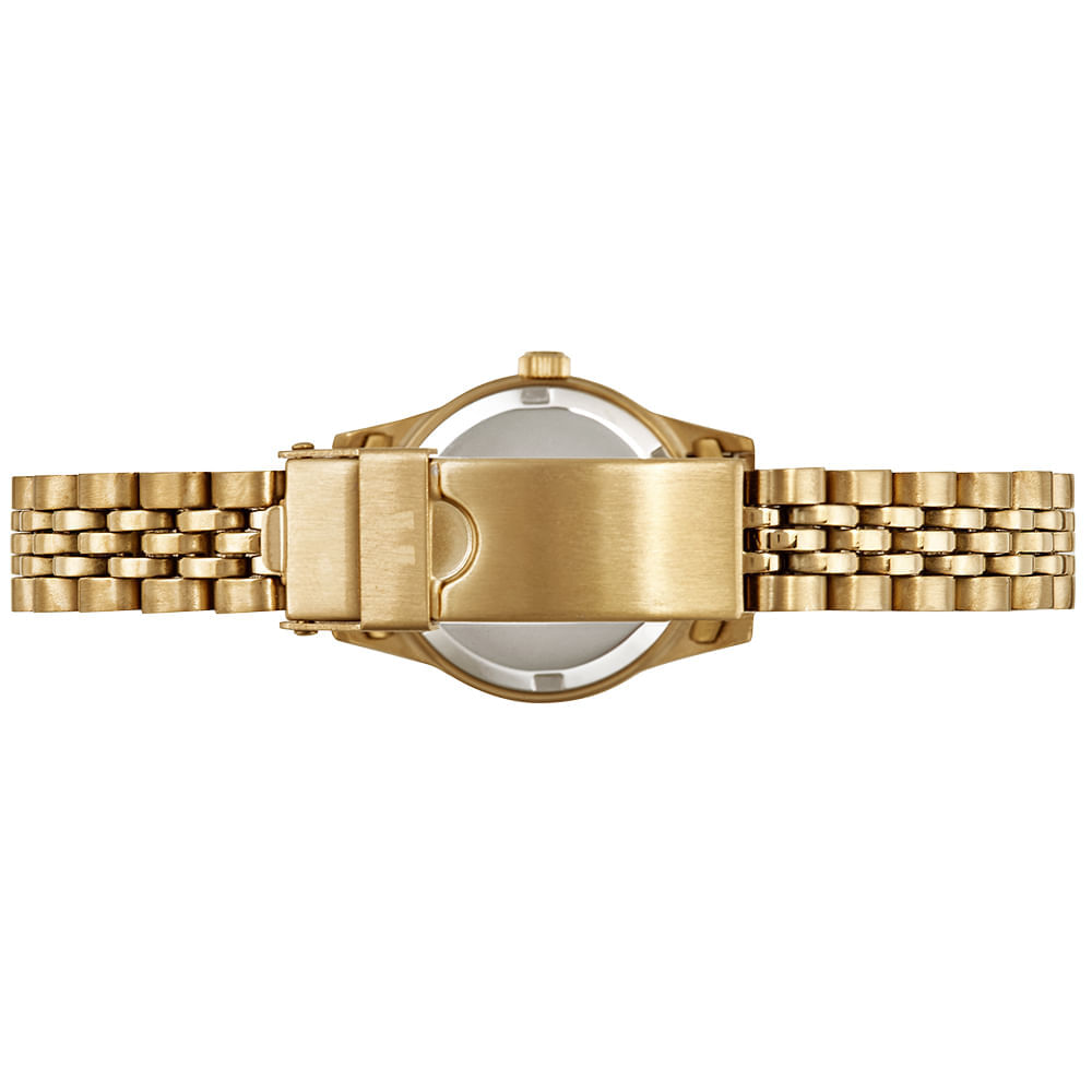 Miniatura Relógio Feminino Aço Dourado