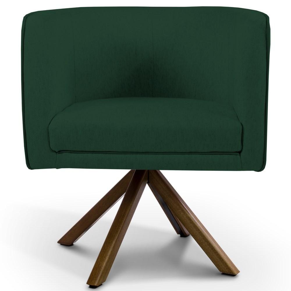 Miniatura Poltrona Giratória Base Giromad Madeira C-117 Verde Musgo