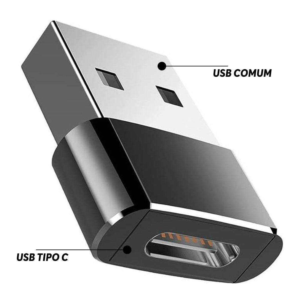Miniatura Adaptador Plug Otg Usb Tipo C Fêmea Usb A Macho Conversor
