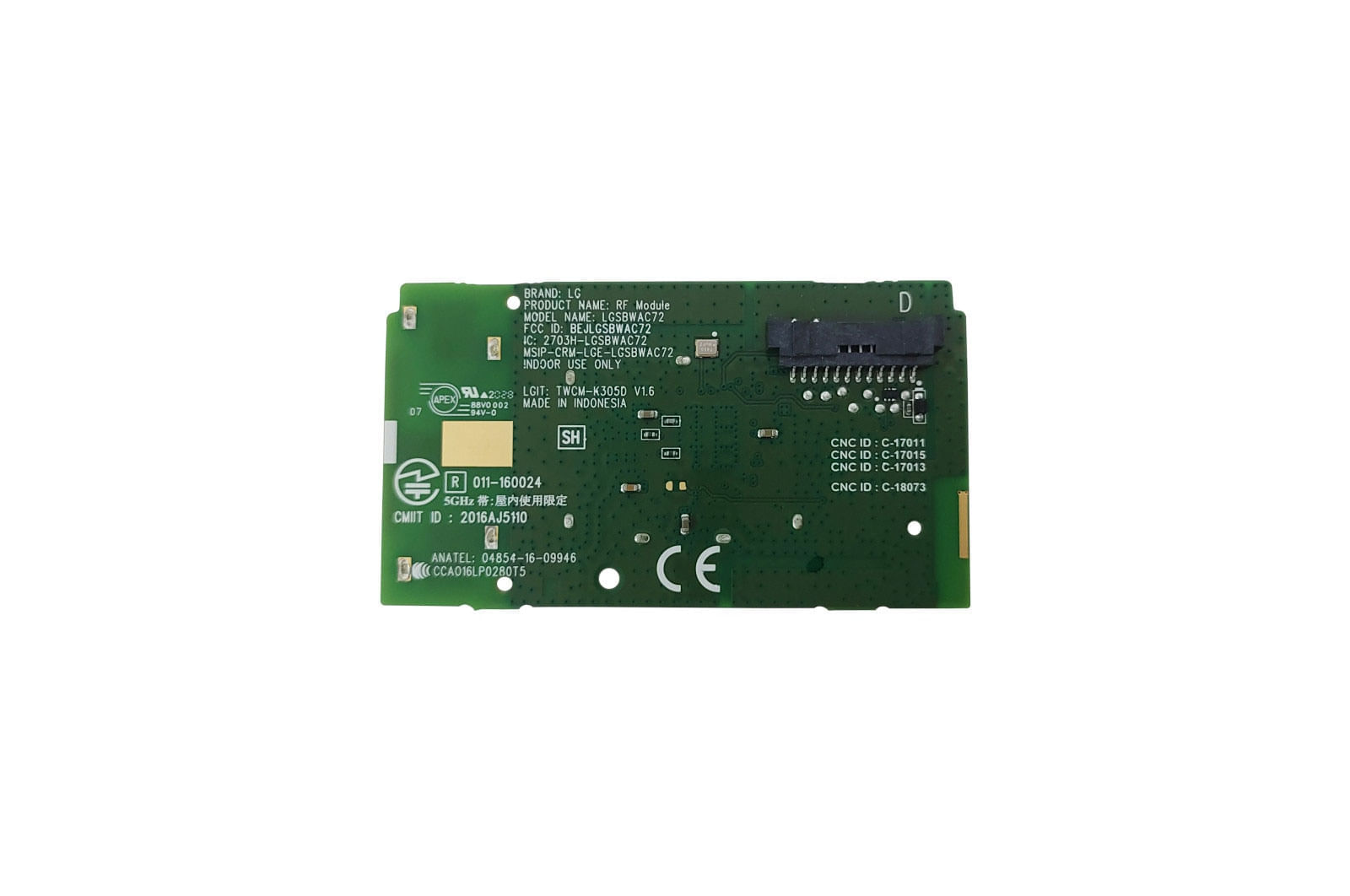Miniatura Módulo Wi-Fi e Bluetooth TV LG - EAT63377302 43UJ6300.AWZ<br>