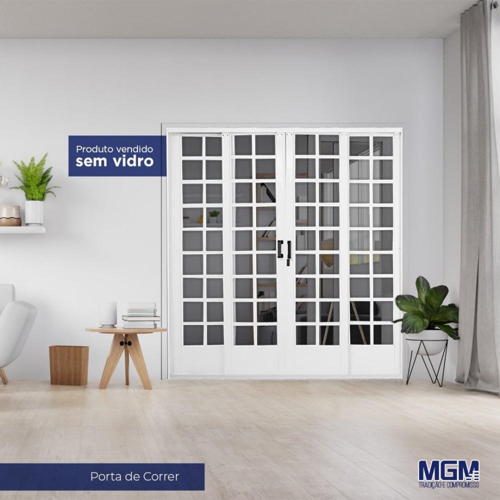 Miniatura Porta de Correr 4 Folhas Divisor Quadri MGM Branco