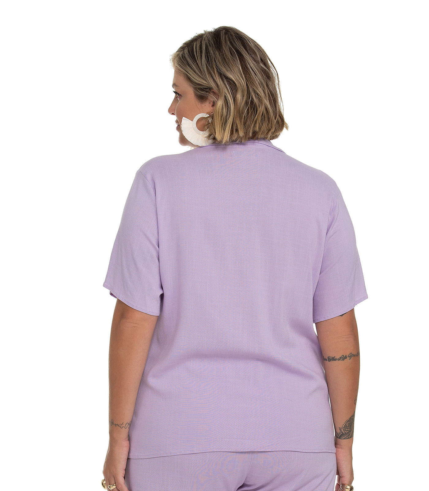 Miniatura Camisa Feminina Plus Size Secret Glam Roxo Plus G1
