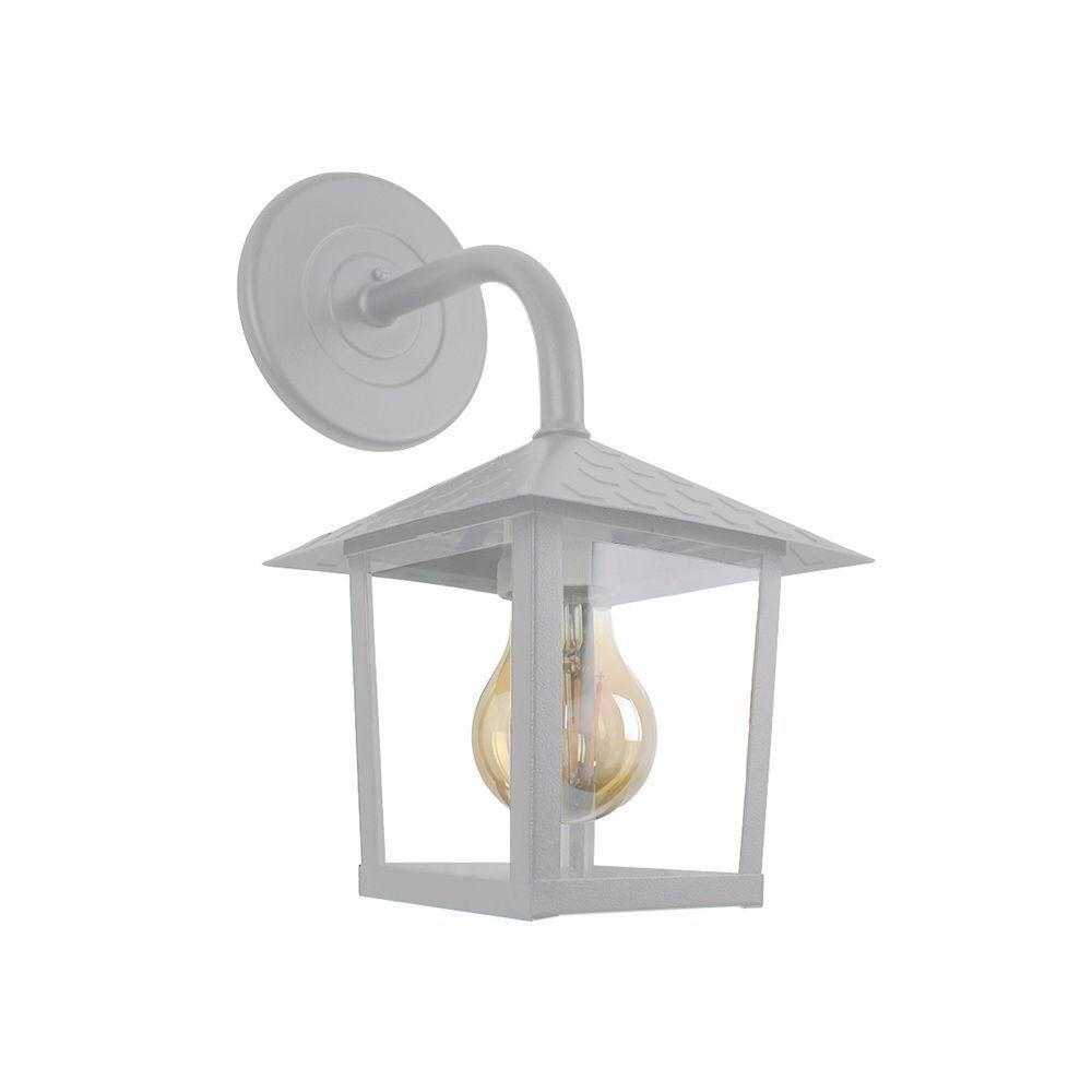 Miniatura Arandela Blumenau Colonial Nina Quadrada Vidro Liso E27 Bivolt Branco