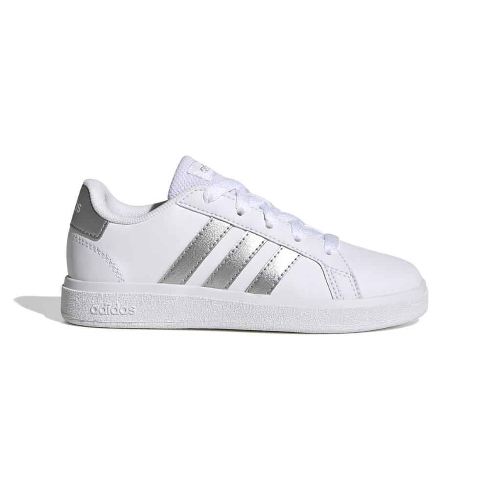 Miniatura Tênis Adidas Grand Court 2.0 Juvenil BRANCO/PRATA - 26