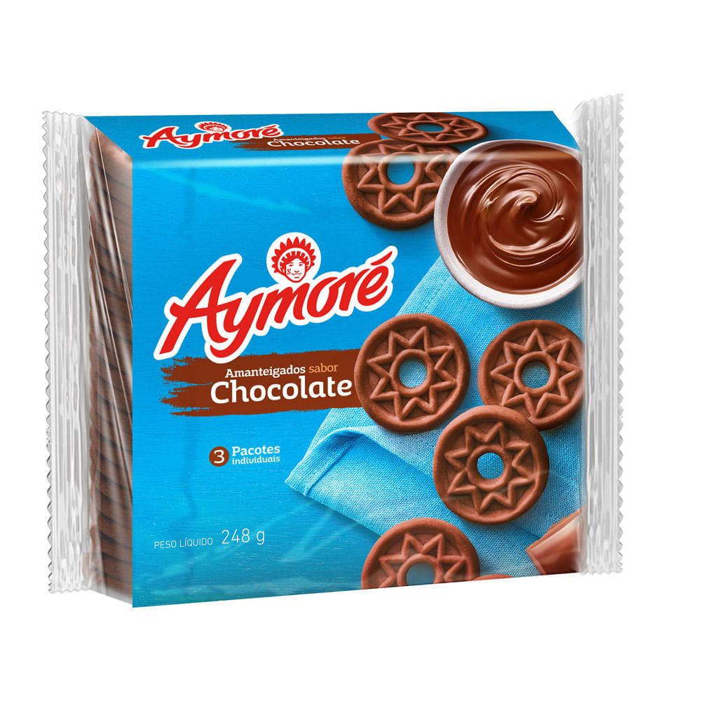 Miniatura Biscoito Aymoré Amanteigado Sabor Chocolate 248g