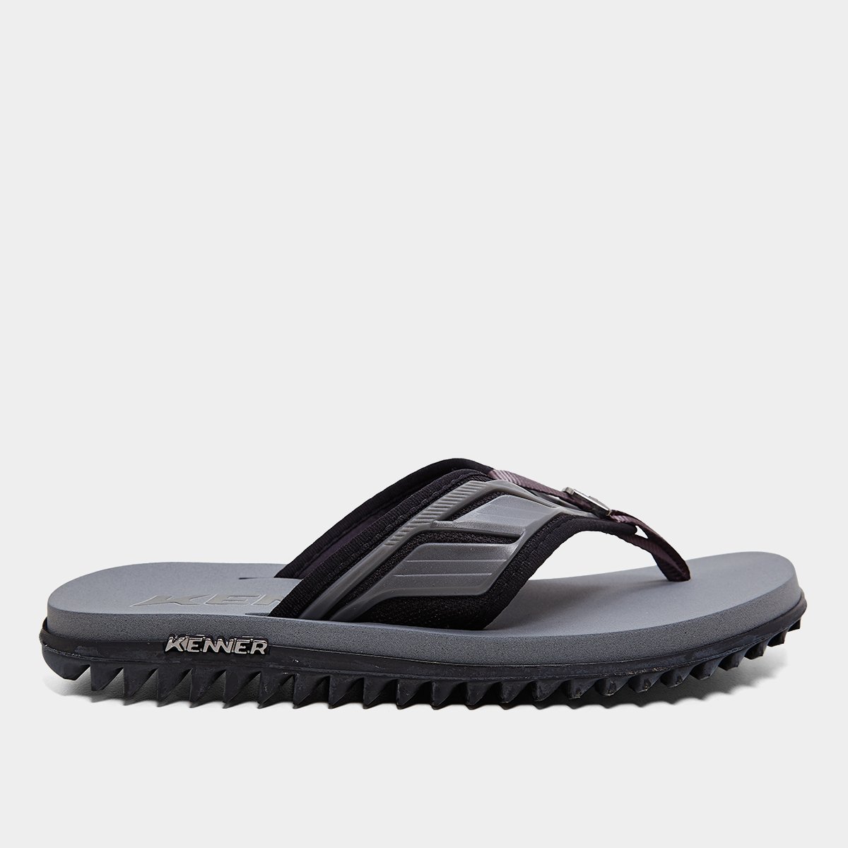 Miniatura Chinelo Kenner Kivah Full Force Masculino Preto+Chumbo - 38