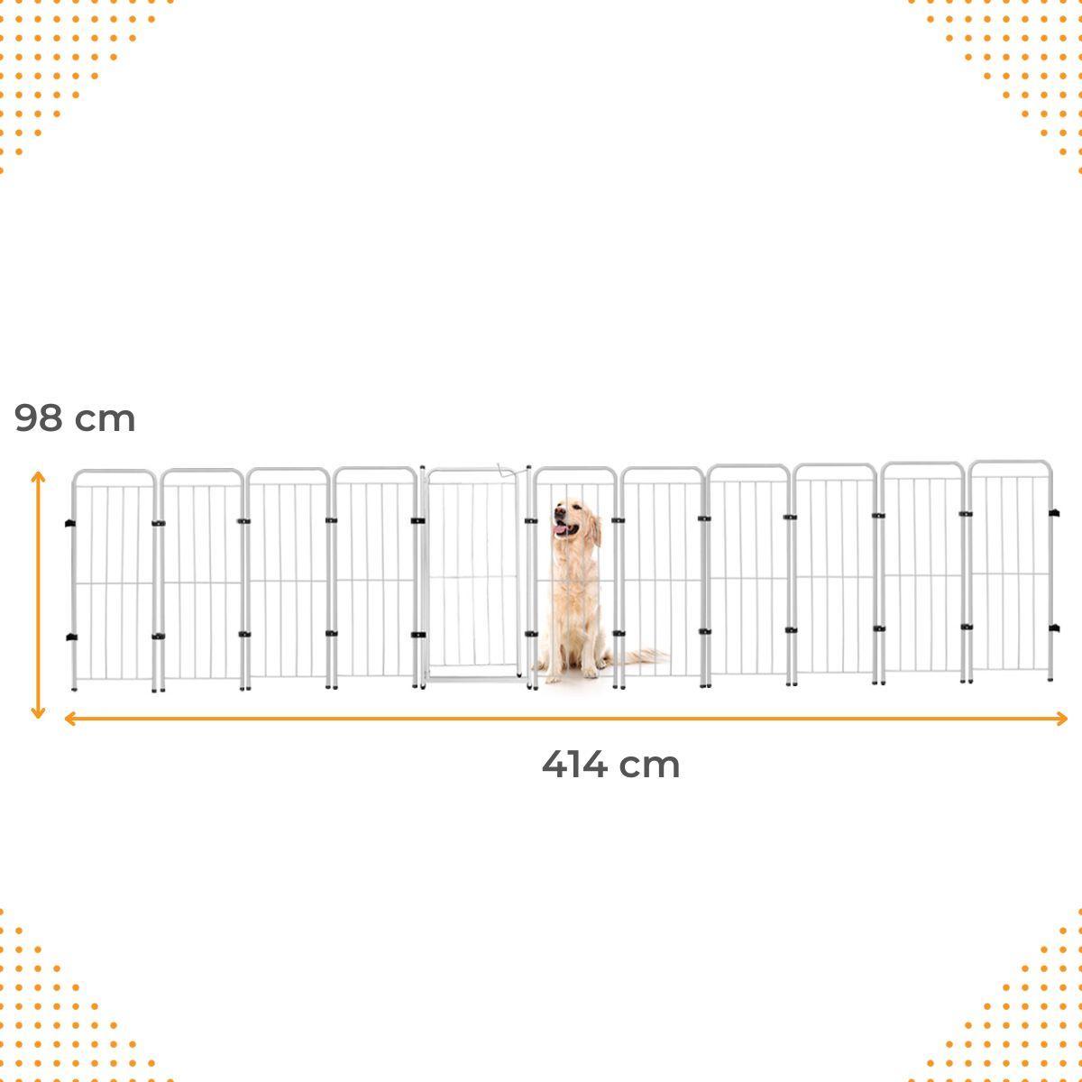 Miniatura Cercado Grande Cachorro Pet Grade 10 Módulos+Portão