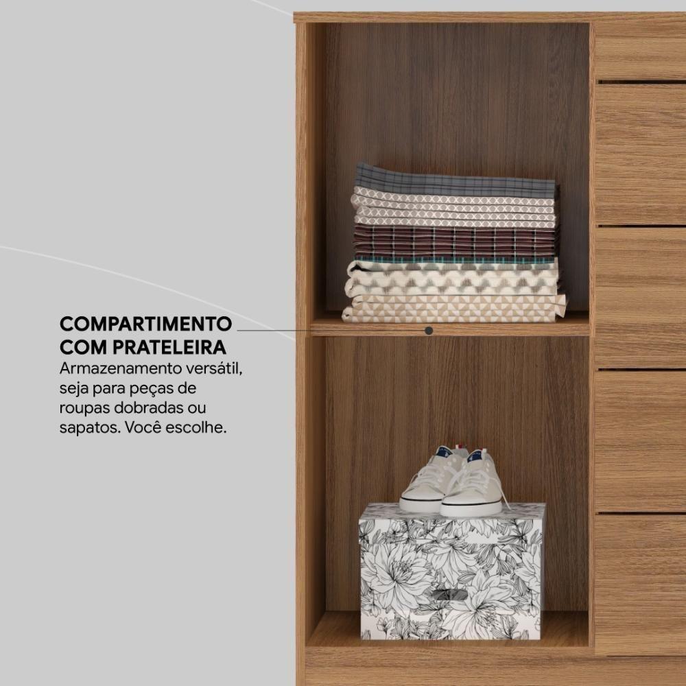 Cômoda 4 Gavetas 1 Porta Com Rodizios Chile - Amêndola Touch Amêndola Touch