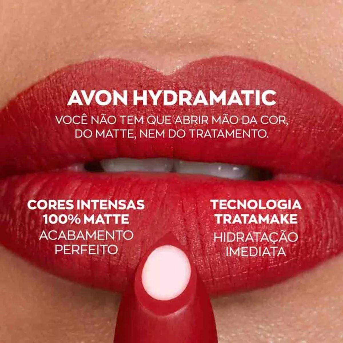 Miniatura Batom Matte Avon Hydramatic Vermelho Obsessão 3.6G