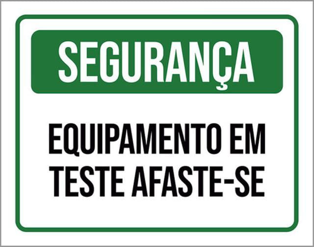 Miniatura Kit 3 Placas Segurança Equipamento Teste Afaste-Se 36X46
