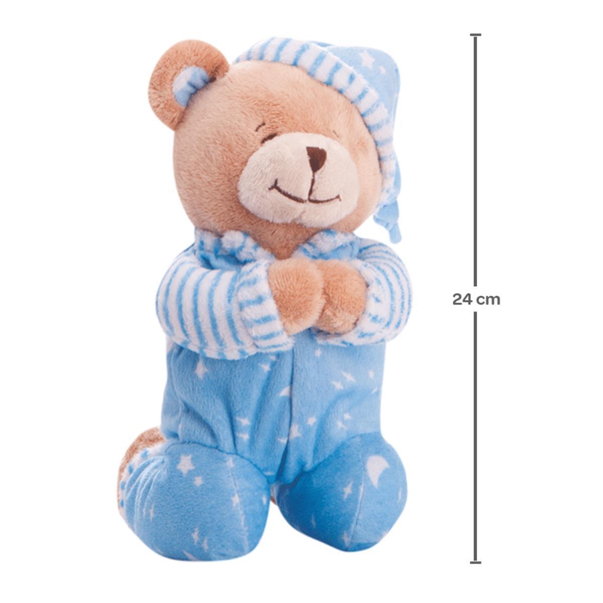 Miniatura Kit Ursinho Infantil Pelucia Bebe Antialergico Grande 24 Cm