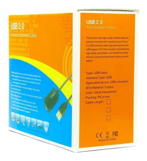 Miniatura Cabo Extensor USB 2.0 Ativo Amplificado 15m Logitech C920