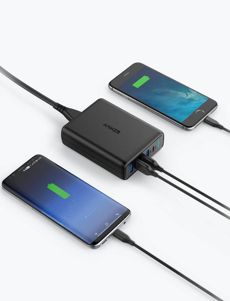Carregador Fast Anker Powerport 4X Usb 1X Usb-C Power Iq 2.0