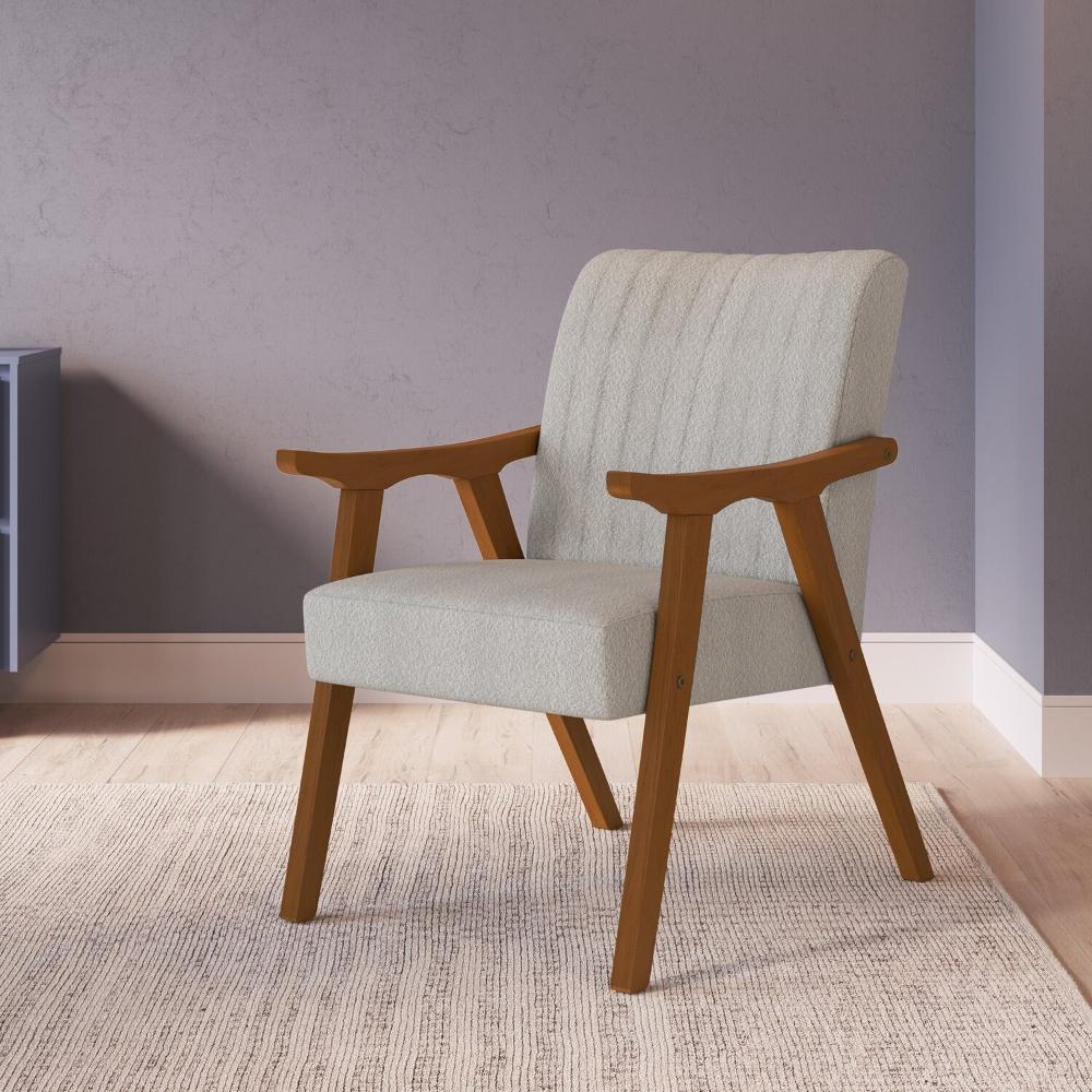 Miniatura Poltrona Decorativa em Tecido Boucle 236 Ref 560 Espresso Móveis Imbuia / Cinza