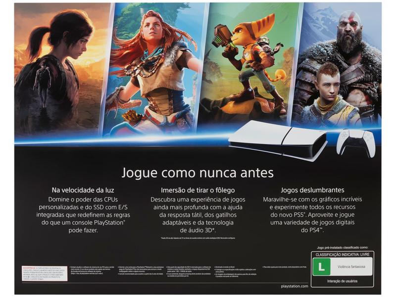 PlayStation5 Slim 2025 1TB 1 Controle Branco Sony Edição Digital