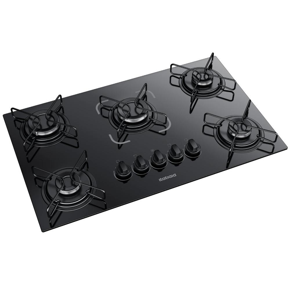 Cooktop 5 Bocas Essencial á Gás Bivolt Itatiaia Preto