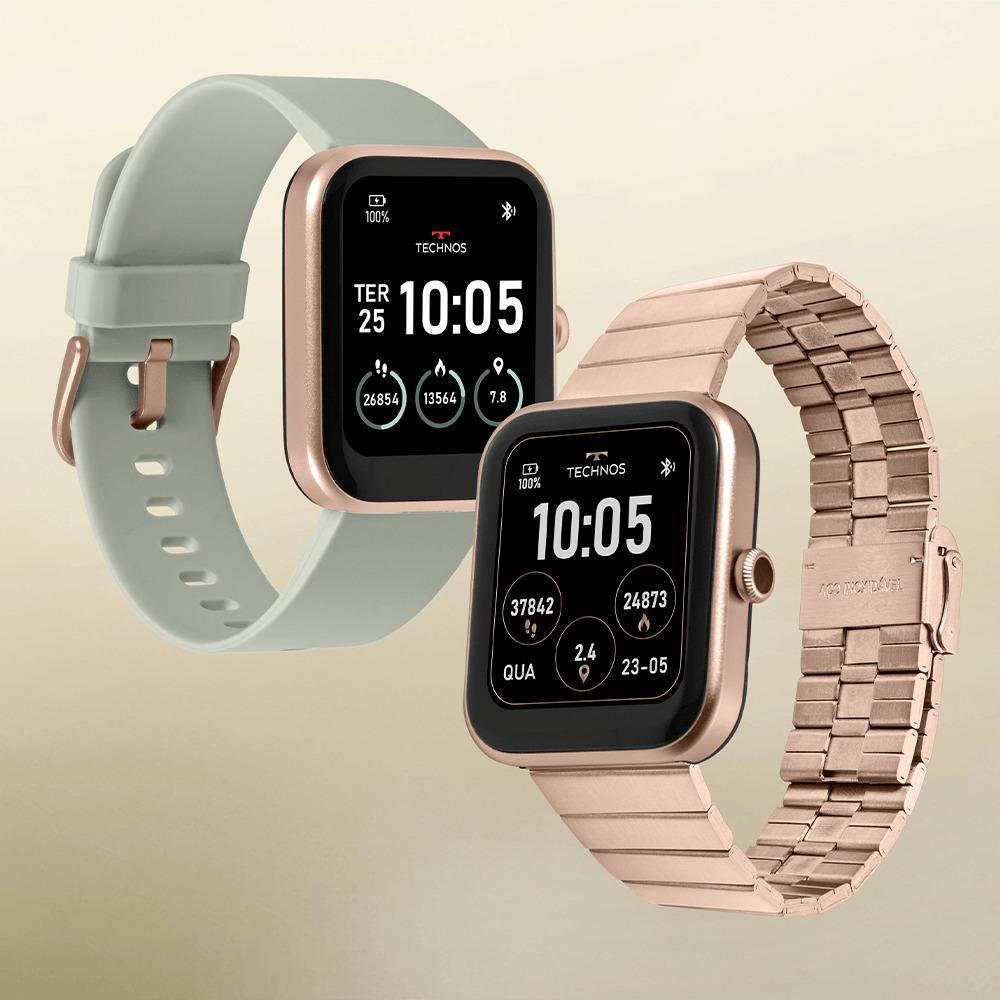 Miniatura Relógio Technos Smart Connect Rosé 4,4 cm WR 5ATM
