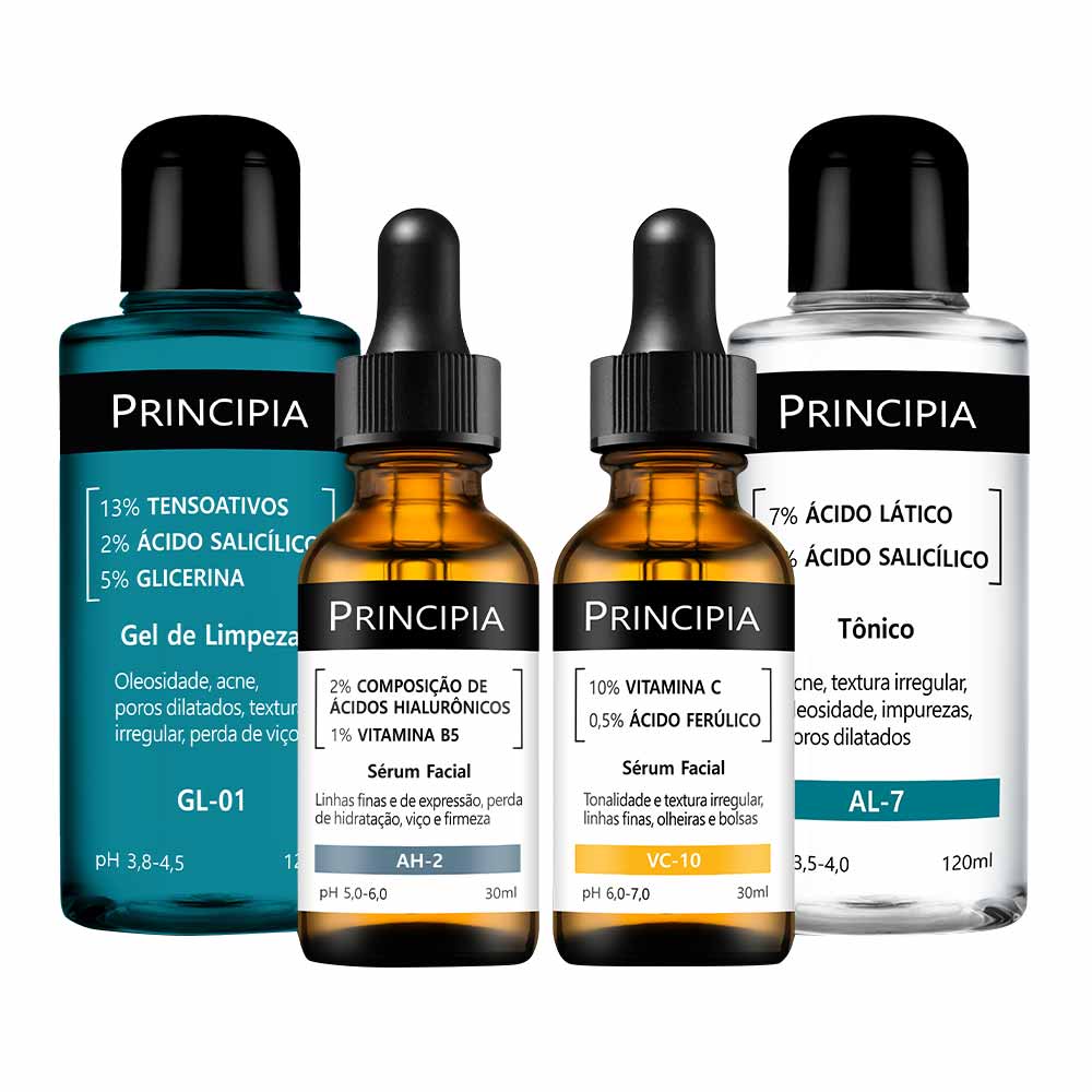 Miniatura Kit Principia Essencial Avançado - Gel de Limpeza + Tônico + 2 Séruns Kit