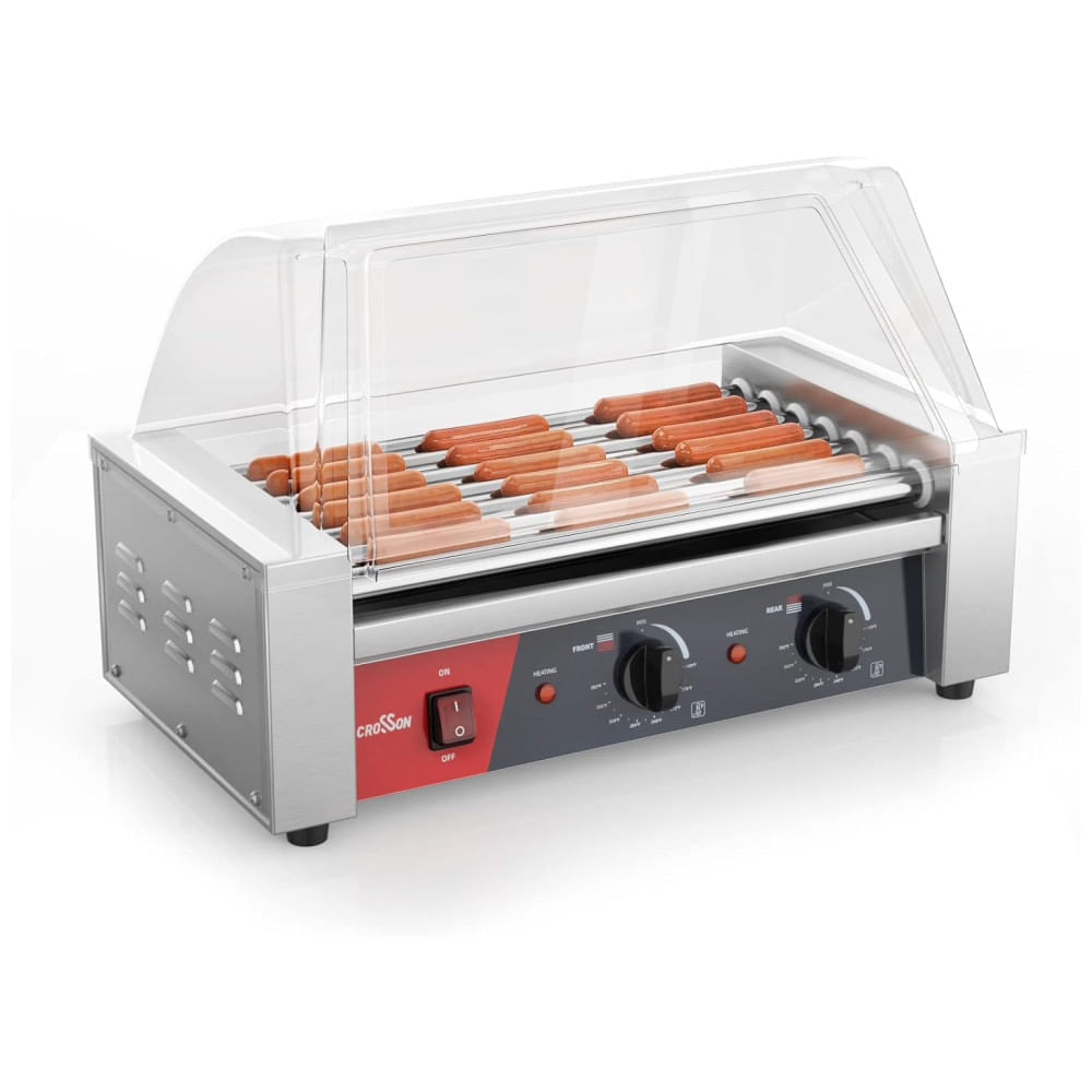 Miniatura Forno Elétrico de Pizza de Bancada de 8kg com Máquina de 7 Rolos de Hot Dog e Duplo Deck Comercial,Crosson.