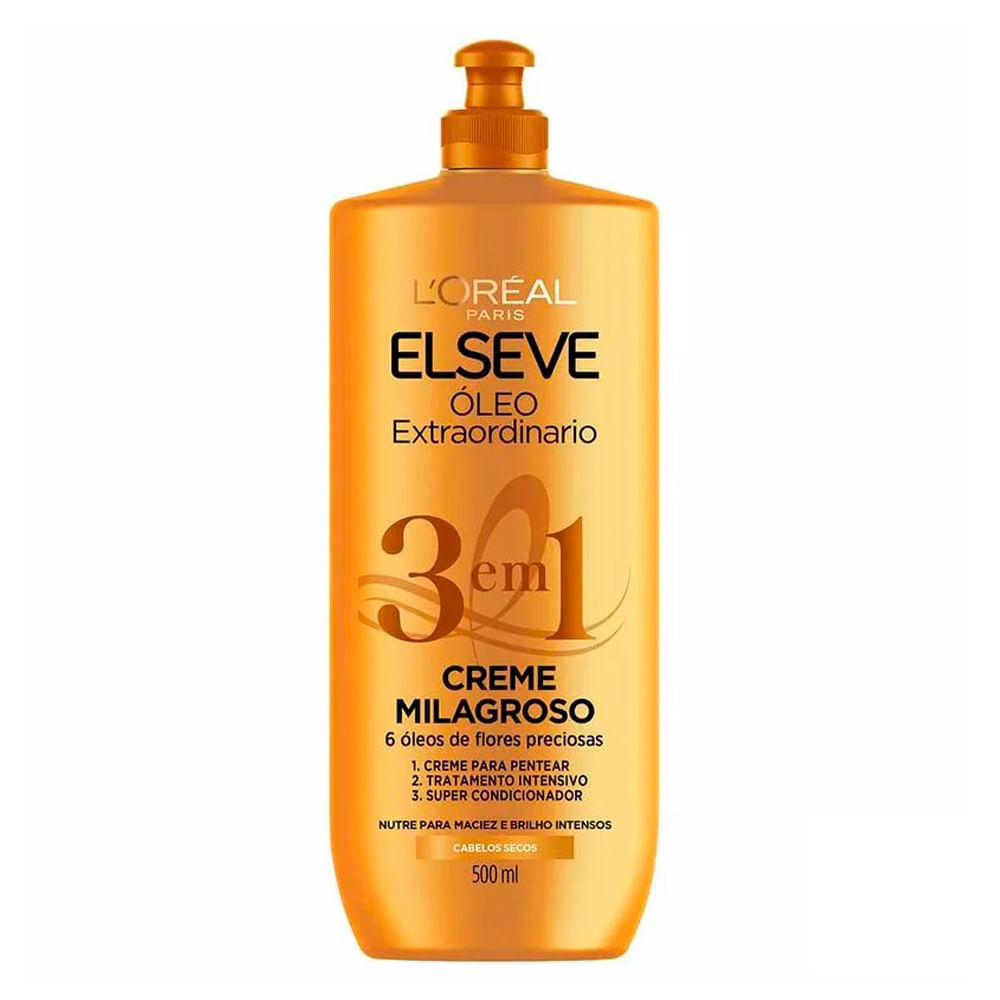 Miniatura Elseve Creme Milagroso 3 em 1 Elseve Óleo Extraordinário 500ml