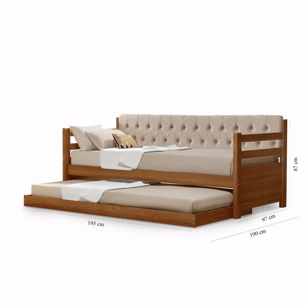 Miniatura Sofá Cama Bicama Solteiro Lux Castanho