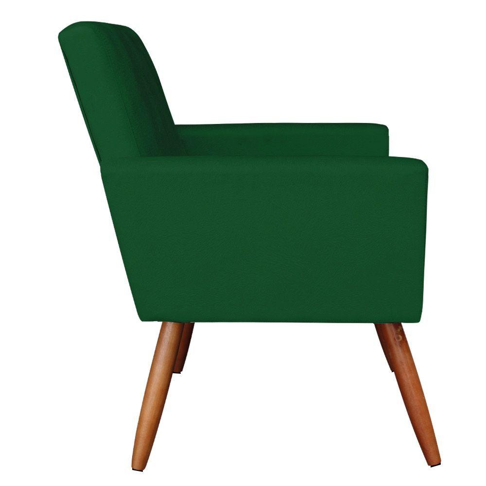 Miniatura Kit 2 Poltronas/Namoradeira Veludo Pés Palito Castanho Verde