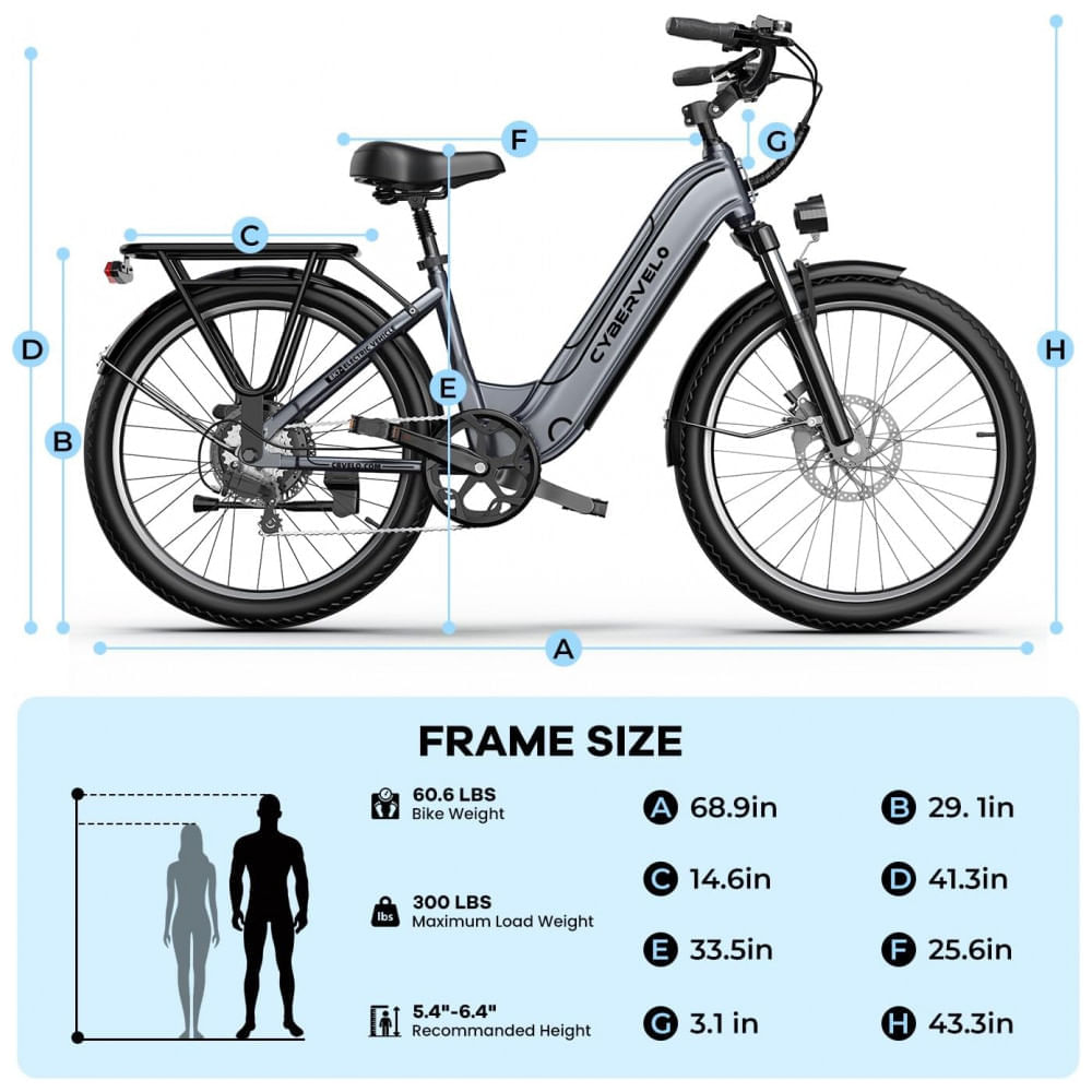 Miniatura Bicicleta Elétrica 1000 Peak para Adultos, Autonomia de até 80 Quilômetros com Bateria Removível, E-bike de 26'' com 7 Velocidades para Praia, Neve e