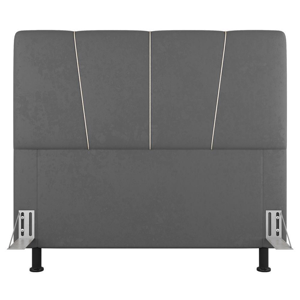 Miniatura Cabeceira Cama Box Casal Amber 140cm Estofada Linho Cinza - Abmaza