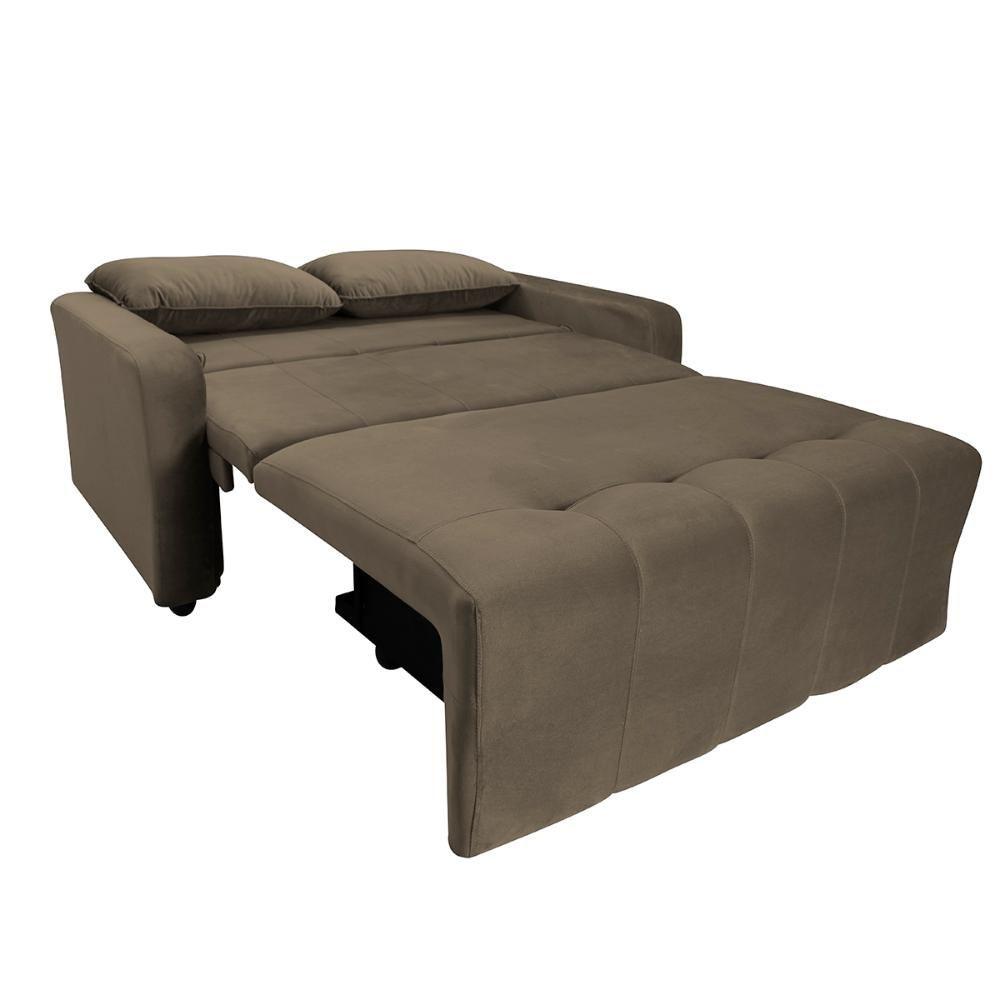 Miniatura Sofá Cama 2 Lugares 138cm Amora New Capuccino Matrix Castor