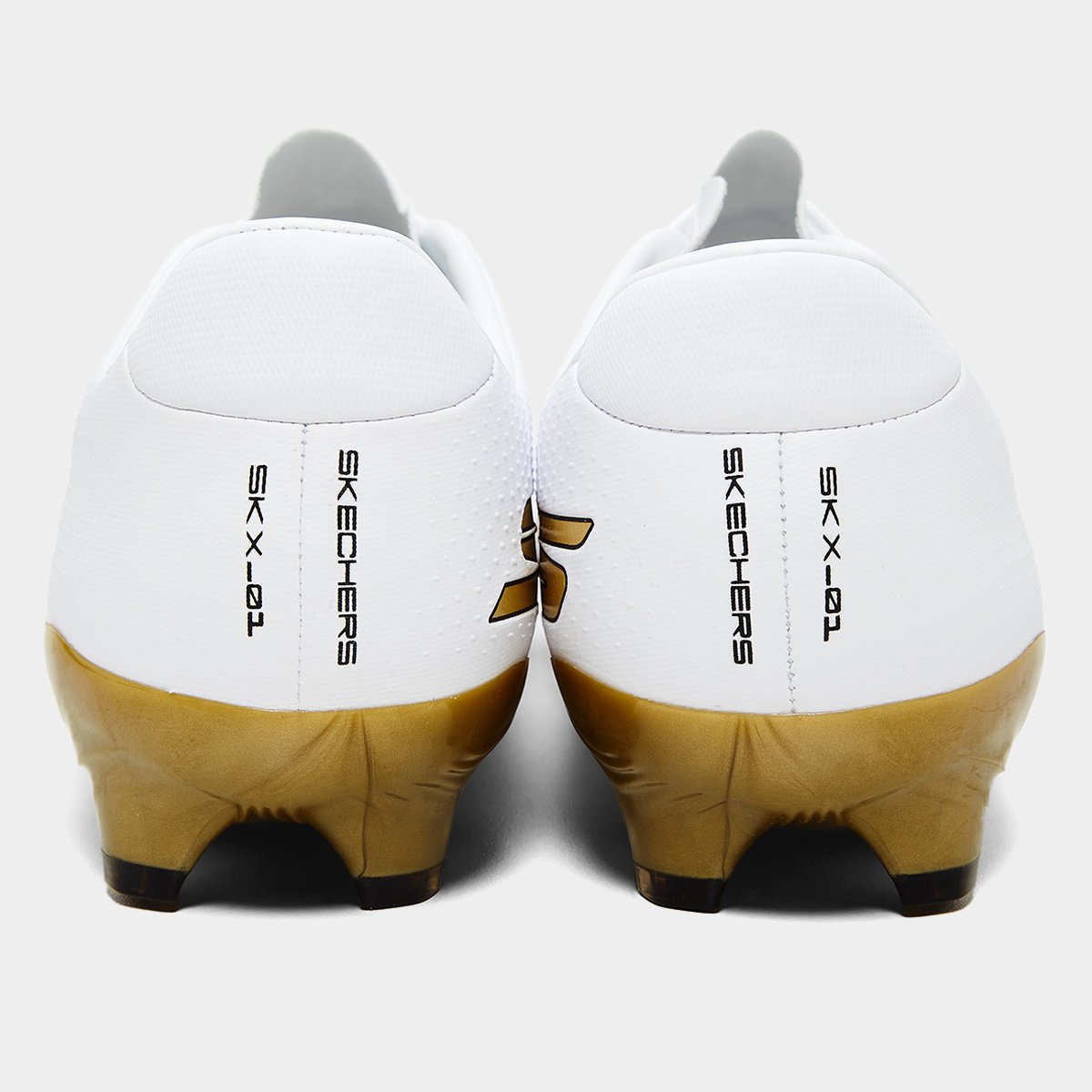 Miniatura Chuteira Campo Skechers SKX_01 Gold FG Masculina Branco+dourado - 38