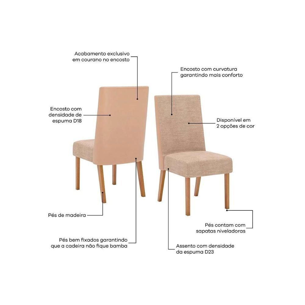 Miniatura Kit 4 Cadeiras Sala Jantar Anne 4 Un Nature Courano Creme