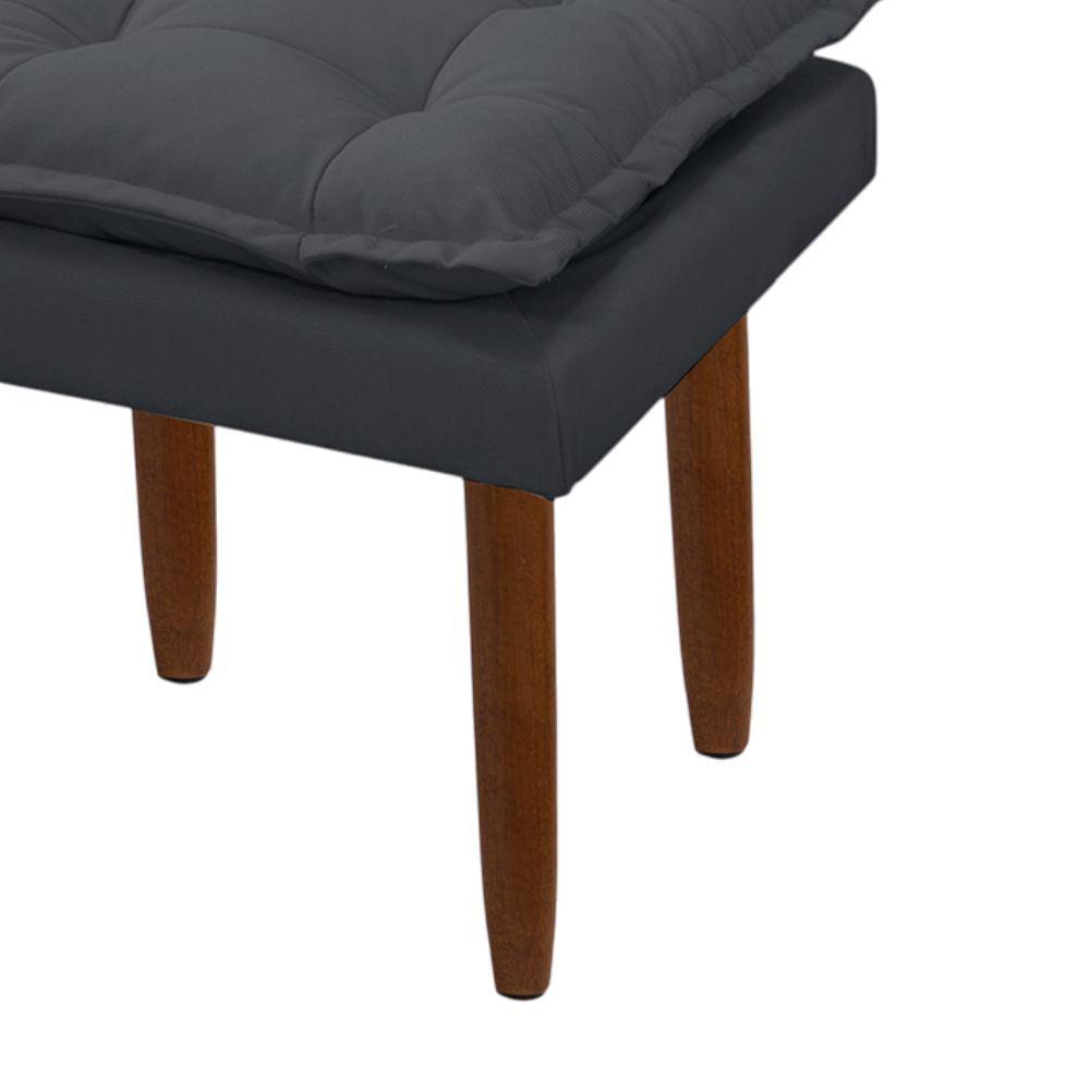 Miniatura Puff Maria Para Sala De Tv E Estar Quarto Confortável Suede Cinza Mabe Magazine