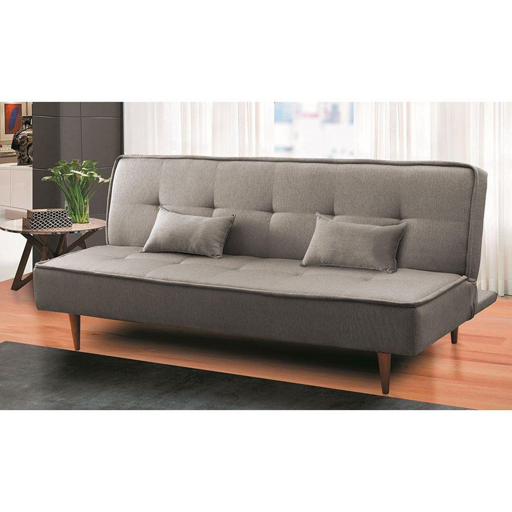 Miniatura Sofá Cama Silver 3 Lugares Reclinável 1,92 Material Linho Carvalho