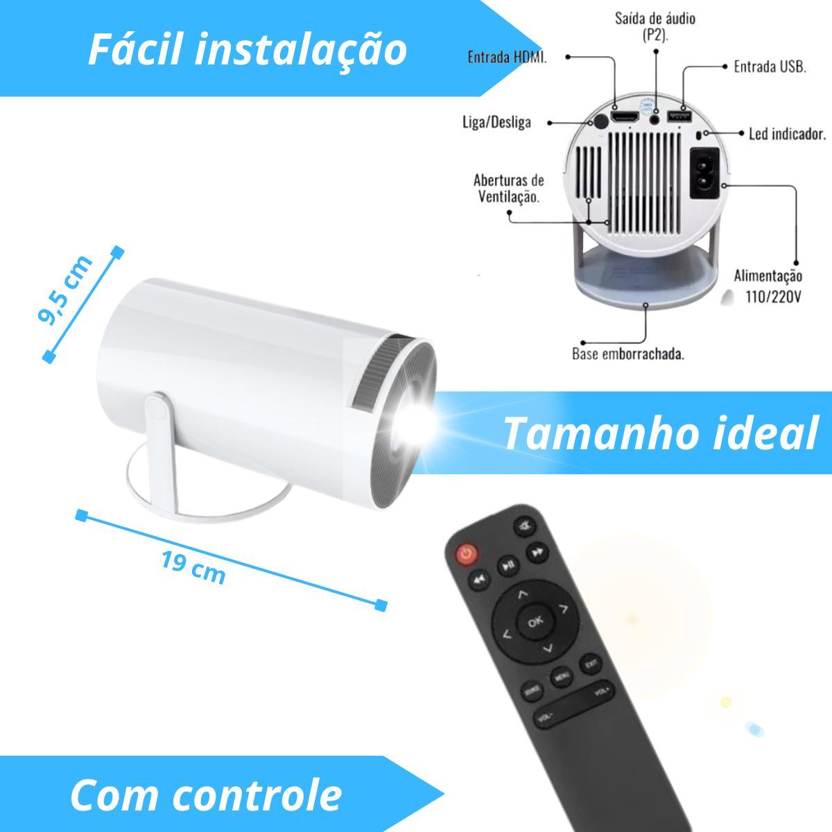 Miniatura Smartprojetor Home Cinema 4K Projetor Android 11.0 Resolução