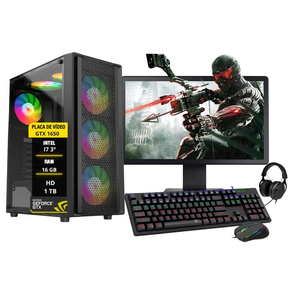 Miniatura Pc Gamer Completo I7 3 Gtx 1650 Ram 16Gb Hd 1Tb Ssd 120Gb