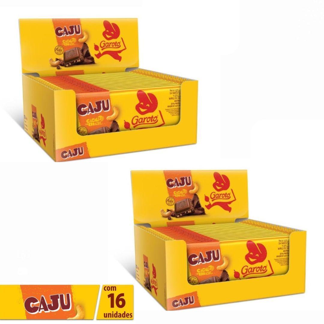 Miniatura Kit 2 Display De Chocolate Castanha De Caju Garoto 16X80G